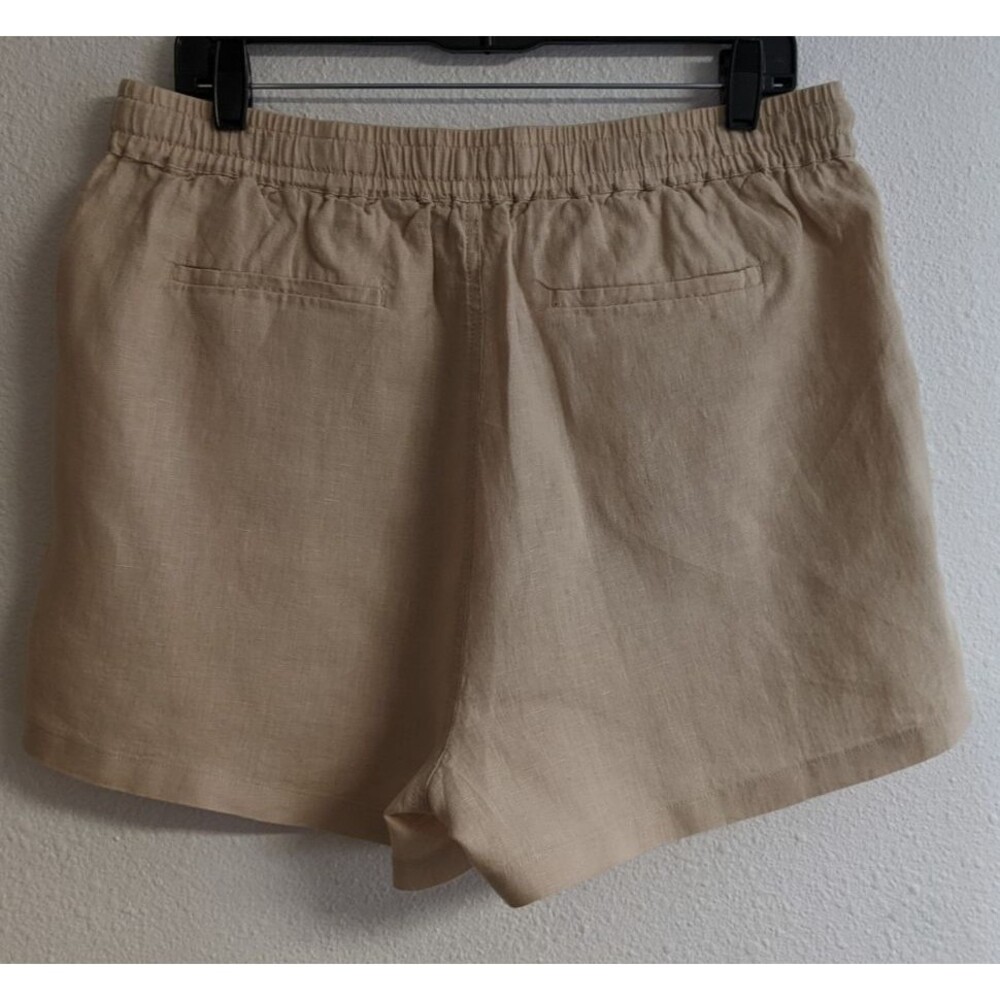NEW~QUINCE Women's 100% European Linen Shorts in "Driftwood" Beige Large - Picture 7 of 13